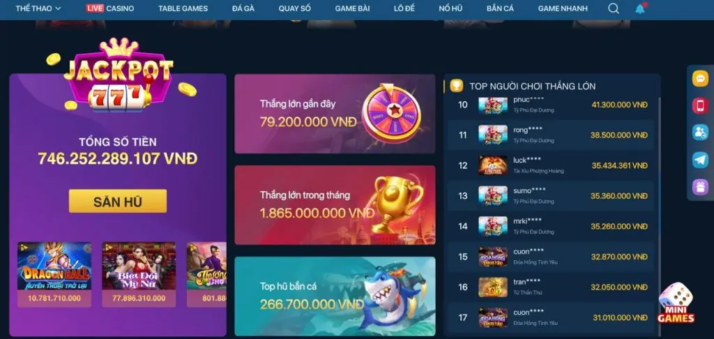 Lựa chọn trò chơi tại gg8826
